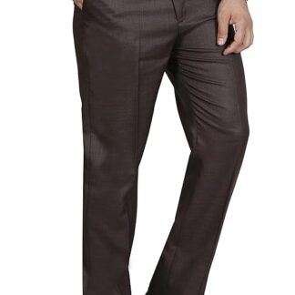 McHenry Men's Solid Formal Regular Fit Wrinkle Free PolyViscose Trousers