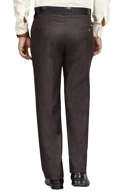 McHenry Men's Solid Formal Regular Fit Wrinkle Free PolyViscose Trousers - Image 3