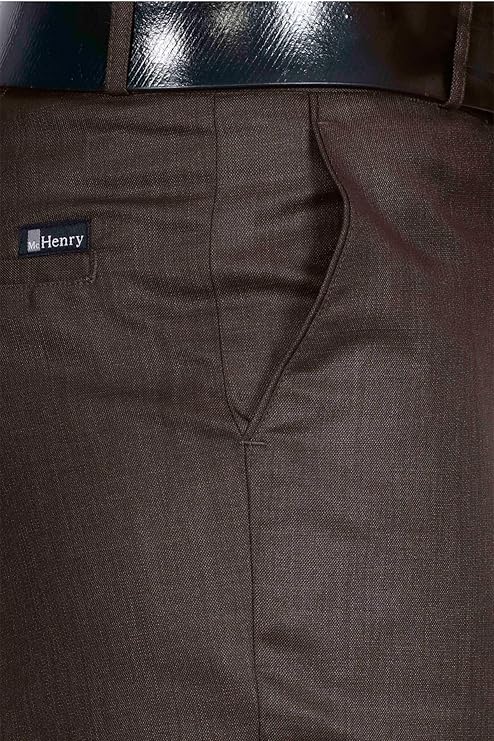 McHenry Men's Solid Formal Regular Fit Wrinkle Free PolyViscose Trousers - Image 4