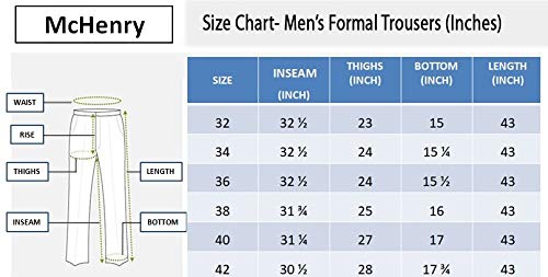 McHenry Men's Solid Formal Regular Fit Wrinkle Free PolyViscose Trousers - Image 5